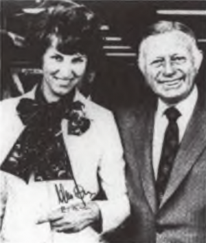Anja Miller with Lord Mayor Brisbane, Australia Clem Jones, in 1974