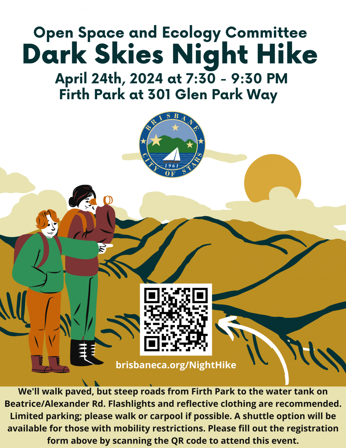 Dark Skies Night Hike Flyer