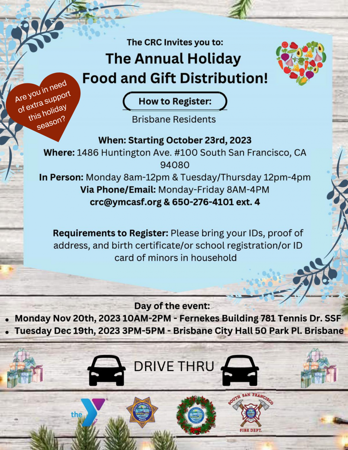 holiday food and toy drive