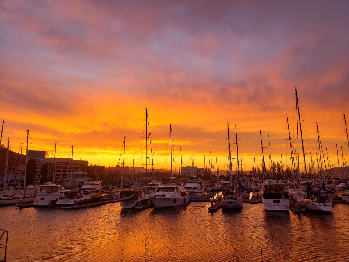 Brisbane Marina at sunset